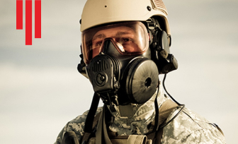 Army Applications Laboratory | decorative image of a soldier weraring a gas mask